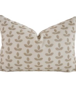 Alternative view of Stitched Leaves Taupe Pillow Cover