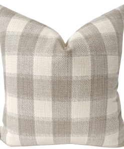 Taupe Check Pillow Cover
