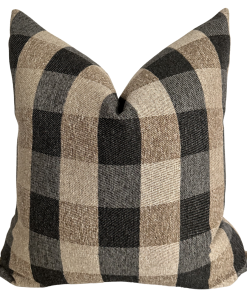 Brown Black Checkered Pillow Cover
