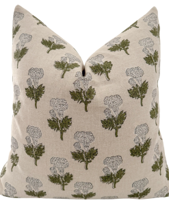 Wild Flower Block Print Pillow Cover