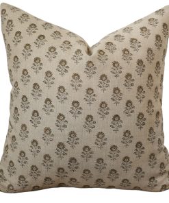 Sunflower Block Print Pillow Cover